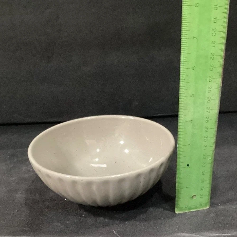 West Elm Gray Speckled Cereal Bowls,‎ Set Of 2, Minimalist Stoneware Dinnerware